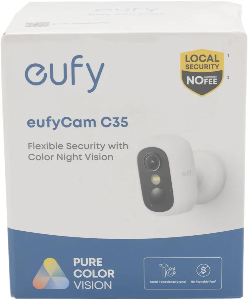 eufy Security ▫️ eufyCam C35 Câmara de Vigilância WiFi Interior e Exterior, Instalação Magnética, 180 dias de duração da bateria, HD 1080p, Visão Nocturna, Sem taxas mensais, Compatível com Homebase 3