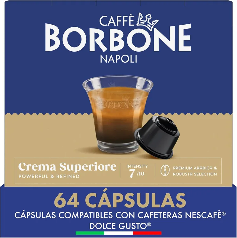 Caffè Borbone ▫️ Crema Superiore - 64 cápsulas de café - Intenso e requintado - Compatíveis com as máquinas de café da marca Nescafé®* Dolce Gusto®*