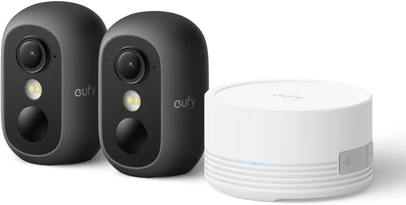 eufy Security ▫️ eufyCam C35, câmara de vigilância Wi-Fi para interior e exterior, bateria com autonomia de 180 dias, HD 1080p, visão noturna, compatível com o Homebase 3
