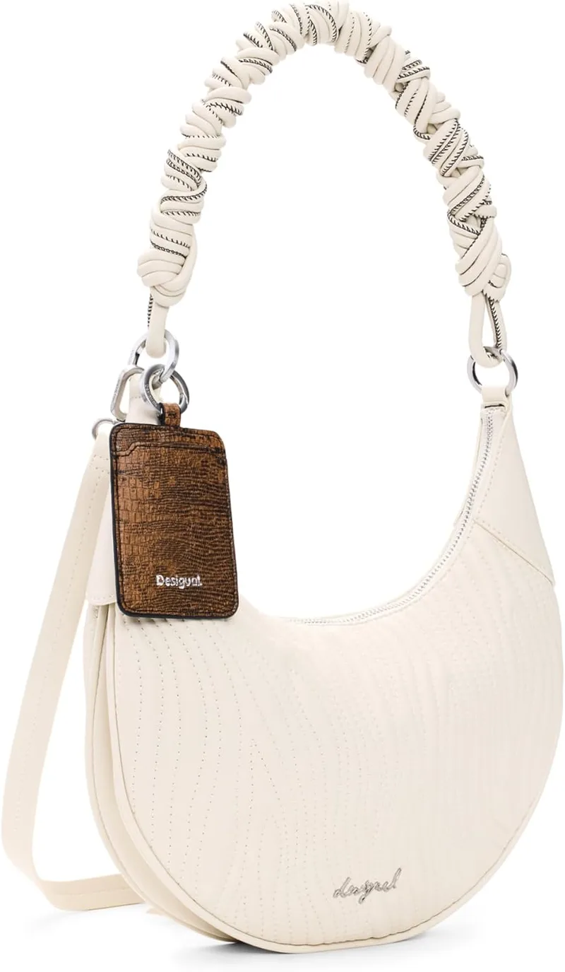 Desigual ▫️ Mala de ombro mala tipo bandolera Helium Calgary Shoulder Bag, bege, creme