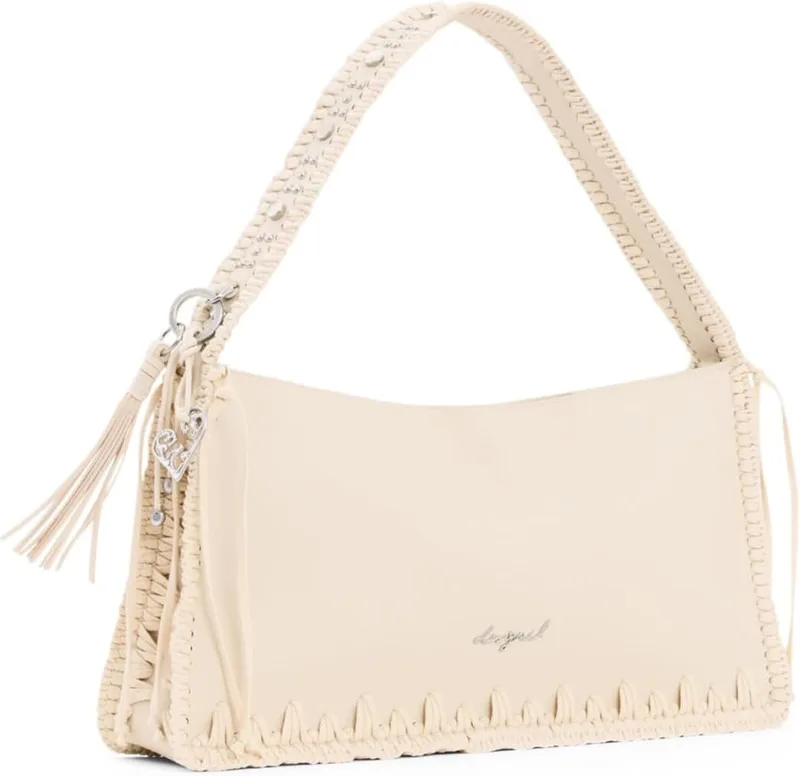 Desigual ▫️ Mala de ombro mala tipo bandolera Gallium Leiria Mini Shoulder Bag, bege cru