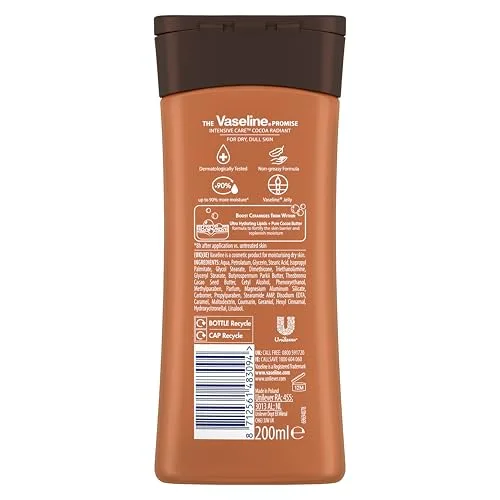 Vaseline ▫️ Intensive Care Cocoa Radiant, Loção Corporal Hidratante 48H 3