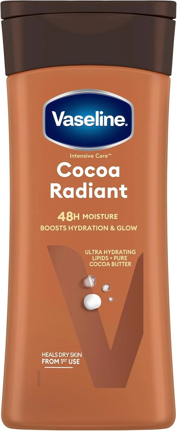 Vaseline ▫️ Intensive Care Cocoa Radiant, Loção Corporal Hidratante 48H
