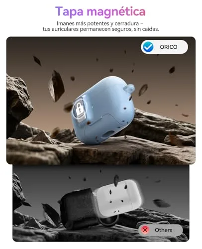 ORICO ▫️ Capa para AirPods Pro de 2.ª geração com suporte, carregamento MagSafe e tampa magnética, proteção robusta contra quedas, Rosa-CP32P 4