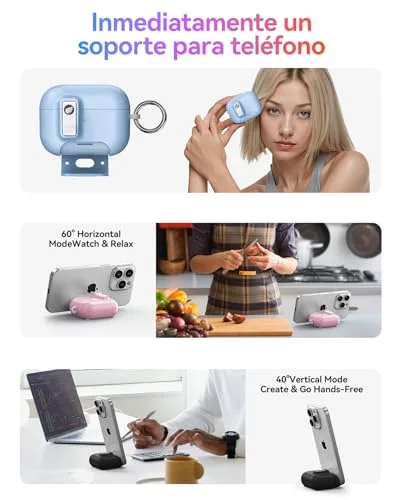ORICO ▫️ Capa para AirPods Pro de 2.ª geração com suporte, carregamento MagSafe e tampa magnética, proteção robusta contra quedas, Rosa-CP32P 6