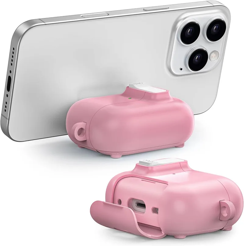 ORICO ▫️ Capa para AirPods Pro de 2.ª geração com suporte, carregamento MagSafe e tampa magnética, proteção robusta contra quedas, Rosa-CP32P