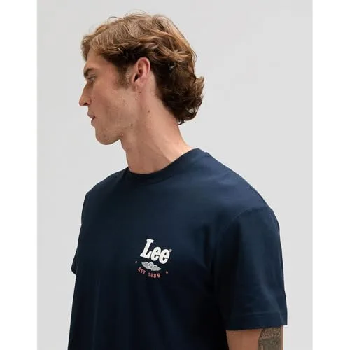 Lee ▫️ T-shirt para homem - Corte regular - T-shirt com estampado - Branco brilhante 3