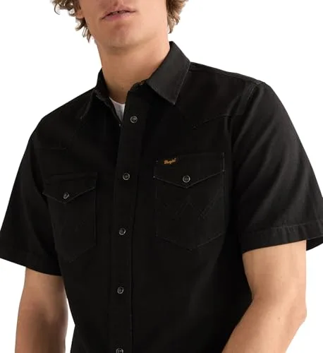 Wrangler ▫️ Camisa de homem - Corte regular - Camisa Western de manga curta - True Navy 3