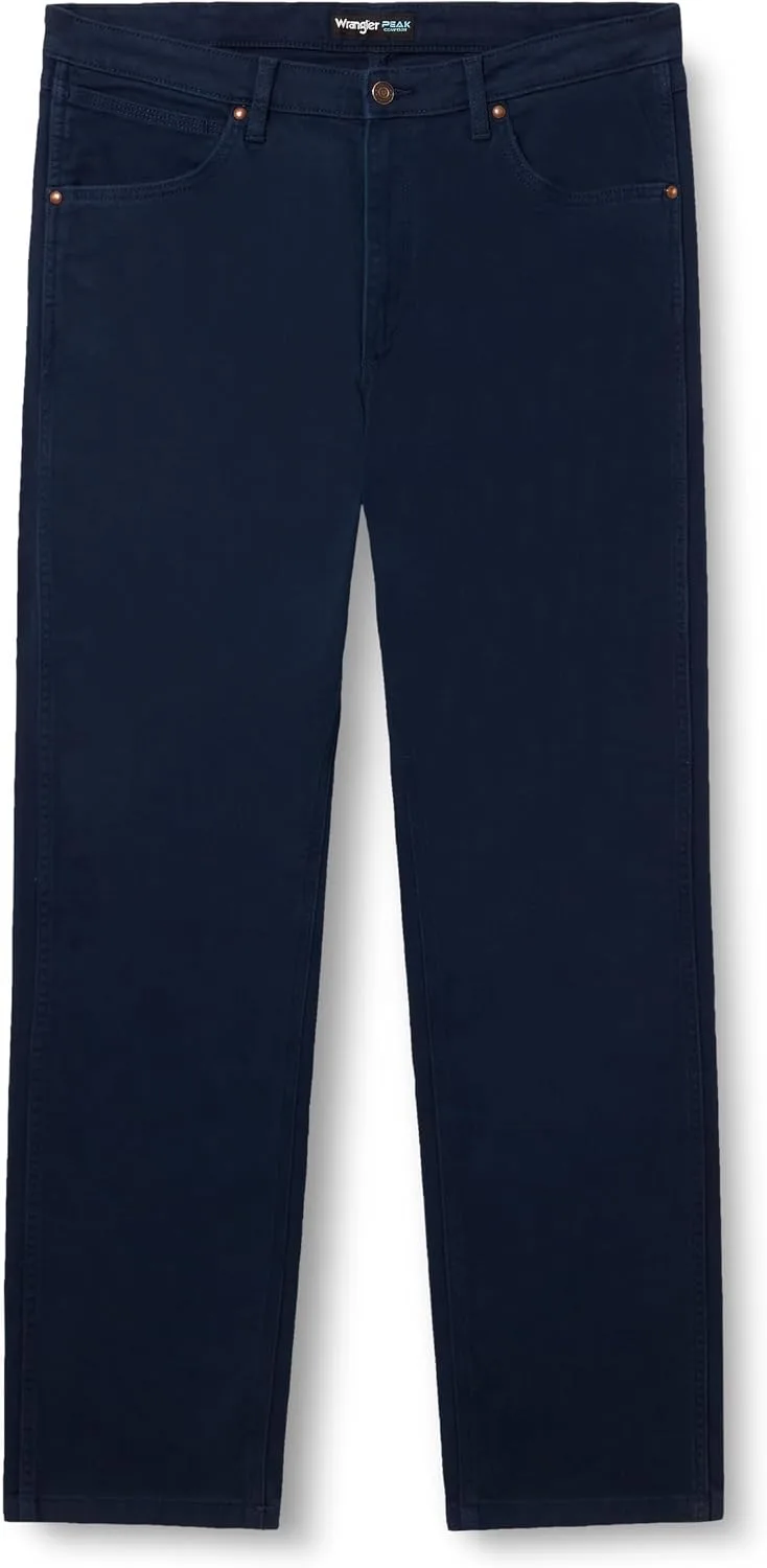 Wrangler ▫️ Calças de ganga para homem - Corte regular - Peak Comfort - Cáqui militar