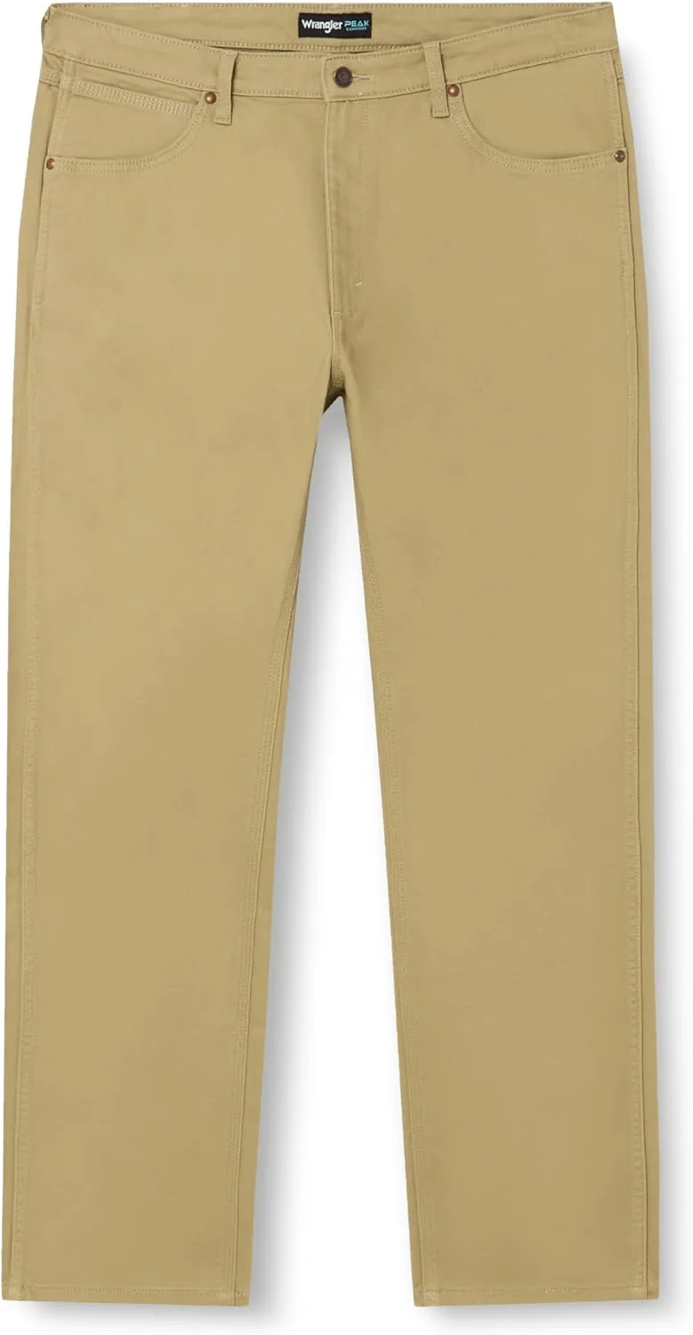 Wrangler ▫️ Calças de ganga para homem - Corte regular - Peak Comfort - Cáqui militar