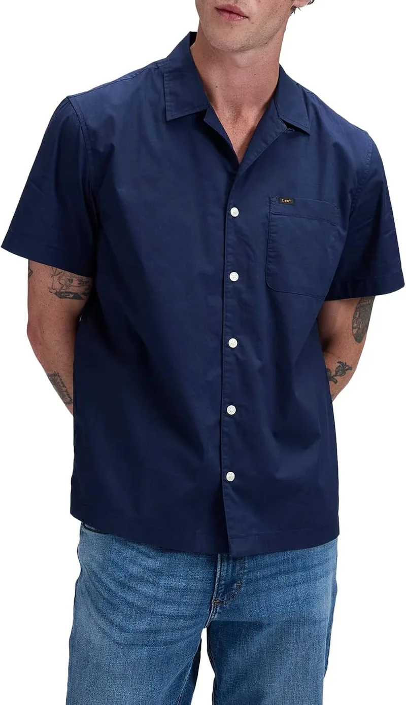 Lee ▫️ Camisa de homem - Corte descontraído - Camisa Resort - Mood Indigo