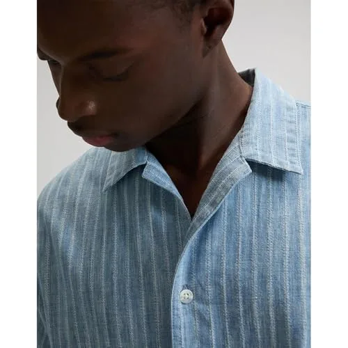 Lee ▫️ Camisa de homem - Corte largo - Camisa de verão com padrão original - Lavagem média 3