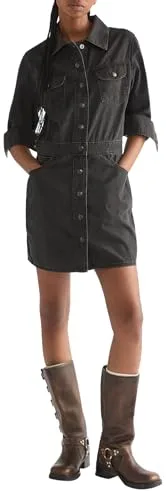 Wrangler ▫️ Vestido de senhora - Corte regular - Trail Trench Dress - Speedway Smoke 3
