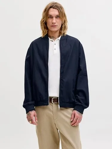 JACK & JONES ▫️ Jprblaleister Casaco Bomber em Mistura de Linho Sn Jprblaleister Casaco Bomber em Mistura de Linho Sn para Homem 2