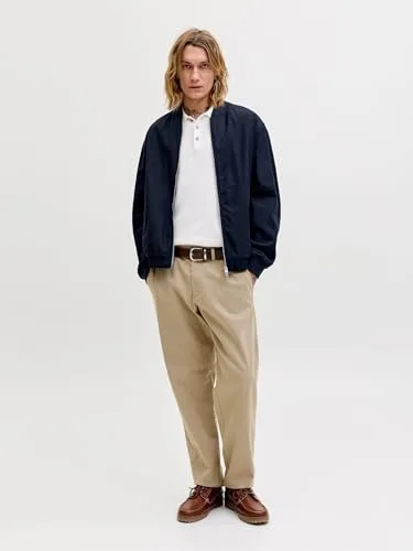 JACK & JONES ▫️ Jprblaleister Casaco Bomber em Mistura de Linho Sn Jprblaleister Casaco Bomber em Mistura de Linho Sn para Homem 3