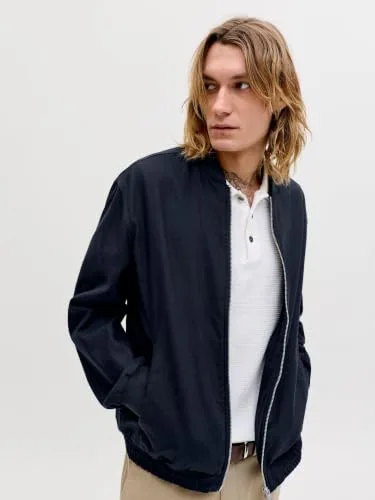 JACK & JONES ▫️ Jprblaleister Casaco Bomber em Mistura de Linho Sn Jprblaleister Casaco Bomber em Mistura de Linho Sn para Homem 7