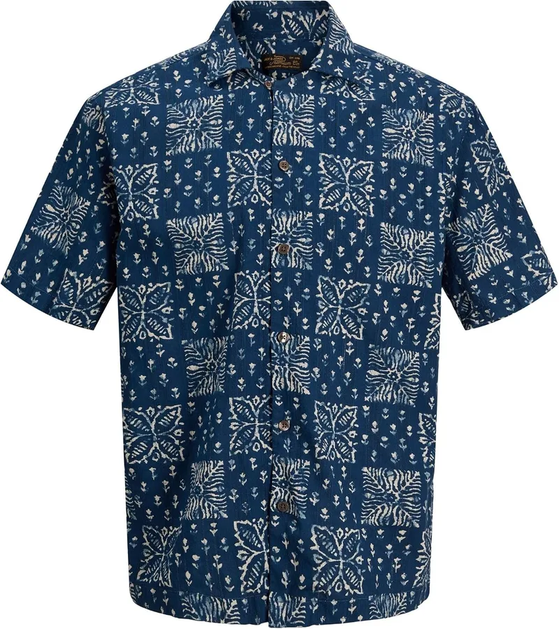 JACK & JONES ▫️ Camisa de manga curta Jprblulyon Print Dobby para homem