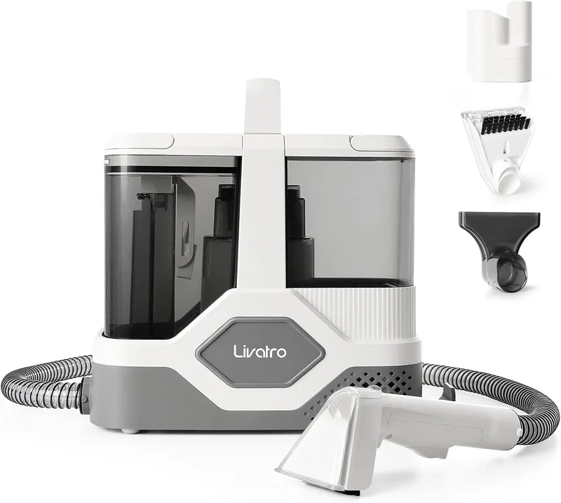 Livatro ▫️ Aspirador de água para estofos, aspirador de 600W 16kPa para estofos, depósito de 2,3L, limpeza de sofás com função de auto-limpeza, aspirador para alcatifa, alcatifa, estofos, carro e carro