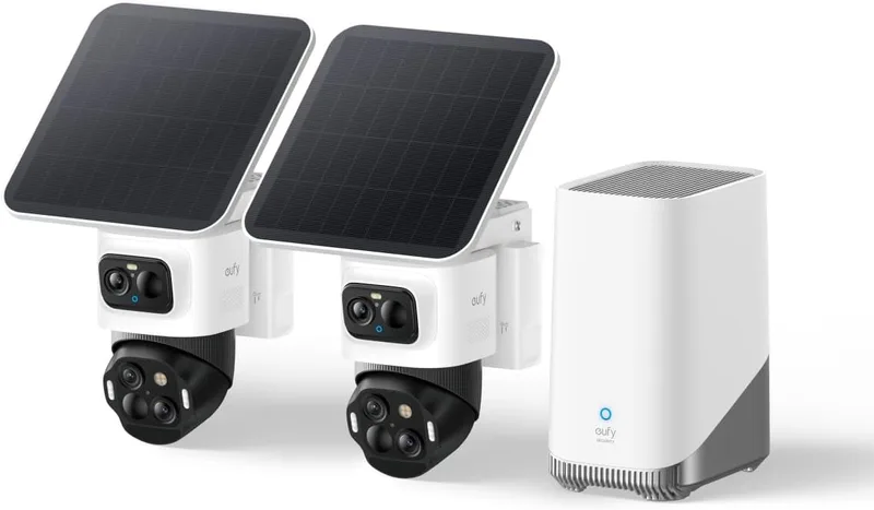 eufy ▫️ Câmara Solar Anker SoloCam S4 com 3 lentes, PTZ e 4K para exterior, Kit 2+1