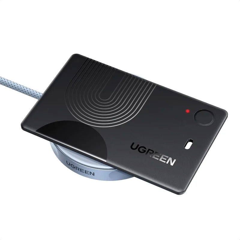 UGREEN ▫️ FineTrack Slim Finder Tag - Localizador Bluetooth com carregamento sem fios, compatível com o Apple Find My (apenas iOS), ultrafino e à prova de água (IP68), para carteiras e malas