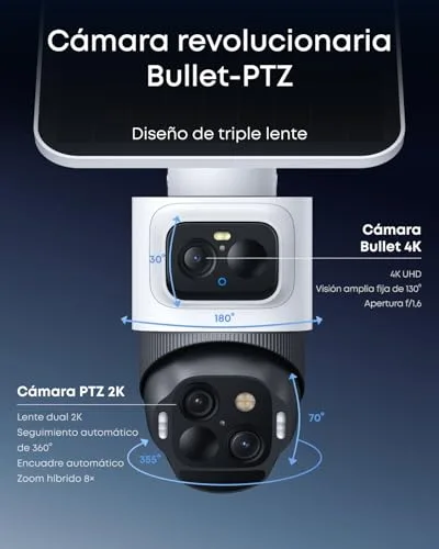 eufy Security ▫️ Câmara Solar Anker eufy SoloCam S4 com 3 lentes, PTZ e 4K para exterior 2