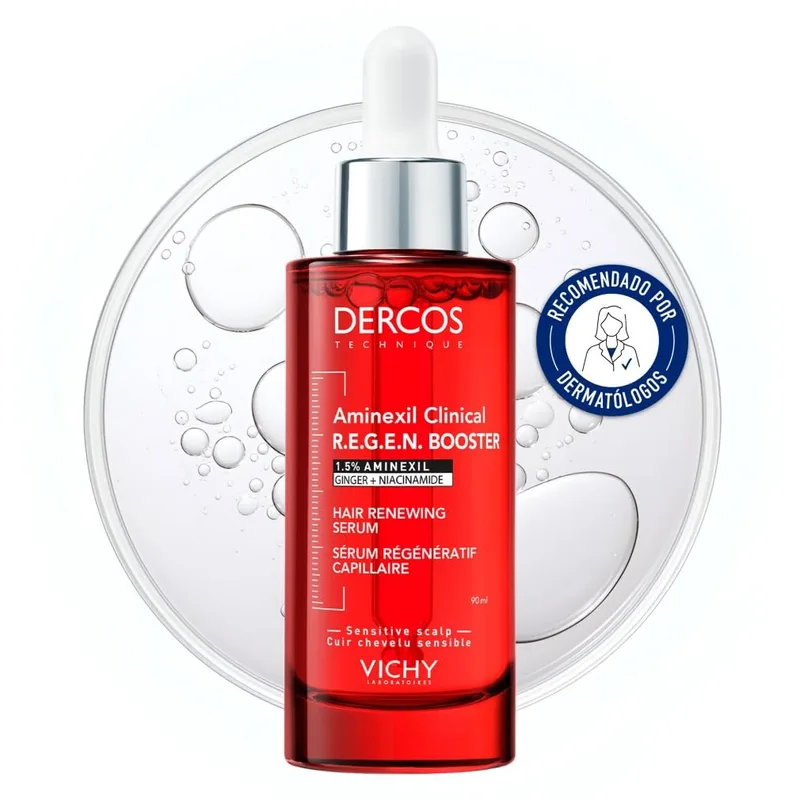 VICHY ▫️ Dercos Aminexil Clinical R.E.G.E.N. Booster, Soro Regenerador Capilar, Reduz a Queda, Promove o Crescimento do Cabelo, Para Todos os Tipos de Couro Cabeludo