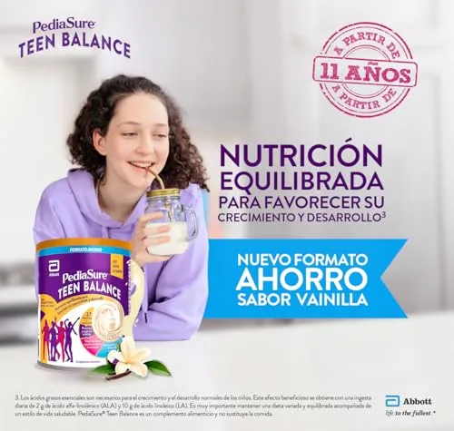 PediaSure ▫️ Teen Balance Baunilha 850 g, Nutrição equilibrada para adolescentes 2