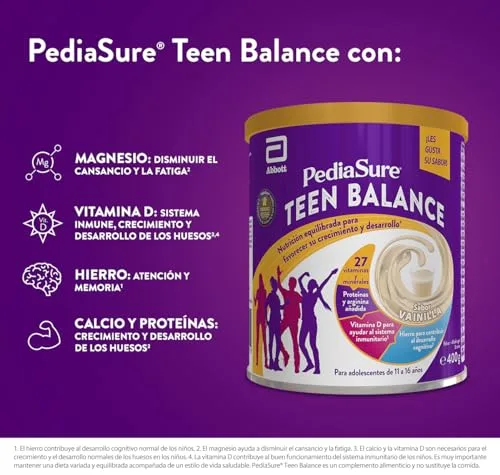PediaSure ▫️ Teen Balance Baunilha 850 g, Nutrição equilibrada para adolescentes 6