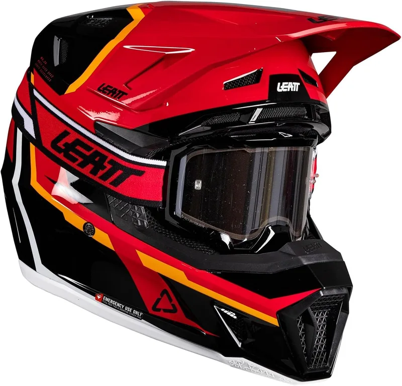 Leatt ▫️ Capacete Kit Moto 7.5 com Óculos Velocity 4.5