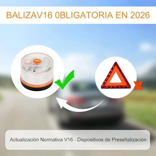 HIBRON ▫️ EXTRASTAR Luz de Emergência V16 Homologada pela DGT com Geolocalização, Luz de Emergência para Automóvel Conectada DGT 3.0, Dados Incluídos até 12/2038 3