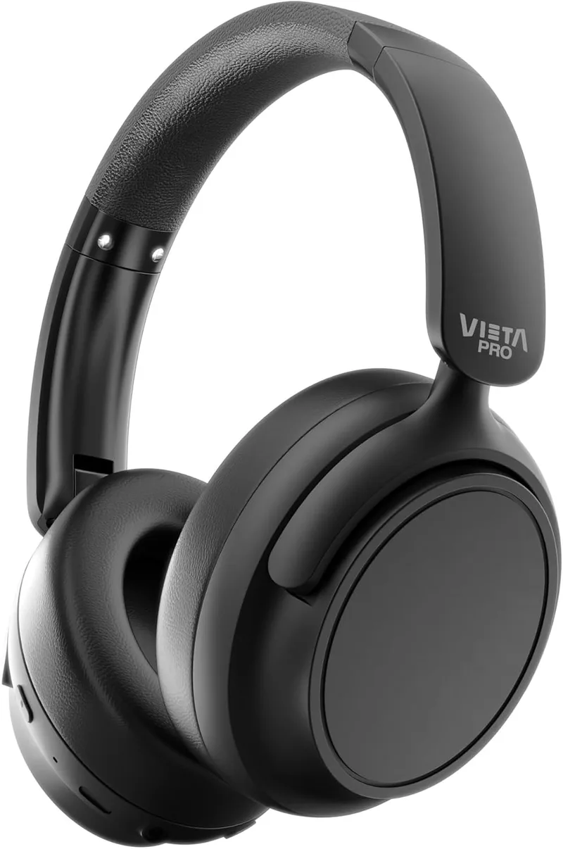 Vieta Pro ▫️ Auscultadores Bluetooth com cancelamento de ruído híbrido, autonomia de 50h, microfone, emparelhamento duplo, dobráveis e ajustáveis. Auscultadores estéreo com USB-C Silence 4