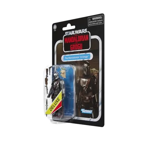 Star Wars ▫️ The Vintage Collection: The Mandalorian & Grogu, Figura de ação colecionável de The Mandalorian & Grogu, em escala de 9,5 cm 4