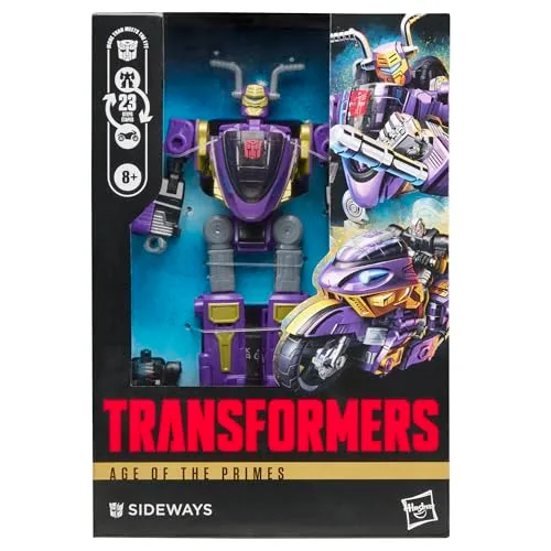 Transformers ▫️ Age of the Primes, Sideways, Figura conversível da classe Viajero com 14,5 cm, Figura de ação com 2 mini-figuras, Brinquedos robóticos, A partir dos 8 anos 2