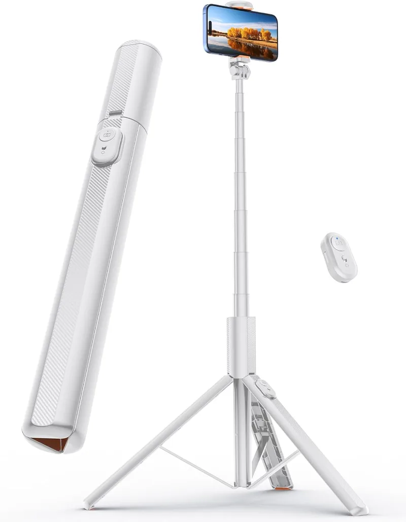 ANXRE ▫️ Tripé de 180 cm para telemóvel com comando à distância, NT79 Monopé para selfies | Extensível, alto e portátil para viagens/gravação de vídeo/filmagem, compatível com iPhone/Samsung/GoPro/câmara