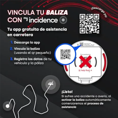 help flash IoT ▫️ +, Luz de Emergência V16 com geolocalização e mais de 290 candelas de potência, Obrigatória a partir de 2026, Ligada ao DGT 3.0, Sinal V-16 para automóveis, plano de dados incluído 4