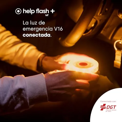 help flash IoT ▫️ +, Luz de Emergência V16 com geolocalização e mais de 290 candelas de potência, Obrigatória a partir de 2026, Ligada ao DGT 3.0, Sinal V-16 para automóveis, plano de dados incluído 5