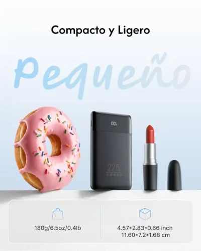 VEGER ▫️ Bateria Externa de Carregamento Rápido de 10 000 mAh com Cabo 3
