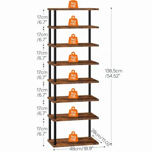 HOOBRO ▫️ Estante vertical para sapatos, estante de canto com 8 níveis, expositor, estante para espaços pequenos, organizador de sapatos, adequada para a entrada e o hall de entrada EBF488XJ01 3