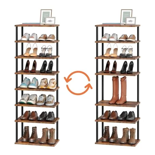 HOOBRO ▫️ Estante vertical para sapatos, estante de canto com 8 níveis, expositor, estante para espaços pequenos, organizador de sapatos, adequada para a entrada e o hall de entrada EBF488XJ01 4