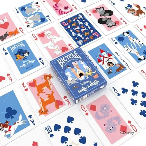 Bicycle ▫️ Baralho de cartas «Disney Cat and Dogs» para fãs e colecionadores 5