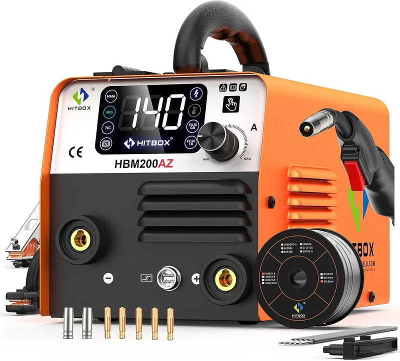HITBOX ▫️ Soldador MIG 4 em 1 140 A, inversor IGBT, com gás/sem gás, ARC Lift-TIG