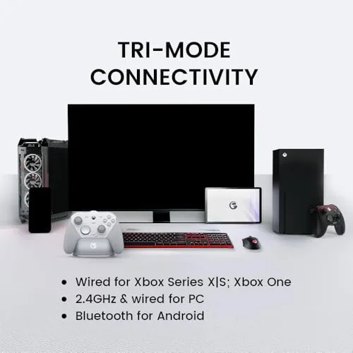 GameSir ▫️ G7 Pro – Comando de 1000 Hz com base de carregamento para Xbox Series X|S, Xbox One, Windows 10/11 e Android – Joysticks TMR, gatilhos ajustáveis e 4 botões programáveis – Shadow Ember 3