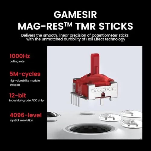 GameSir ▫️ G7 Pro – Comando de 1000 Hz com base de carregamento para Xbox Series X|S, Xbox One, Windows 10/11 e Android – Joysticks TMR, gatilhos ajustáveis e 4 botões programáveis – Shadow Ember 5
