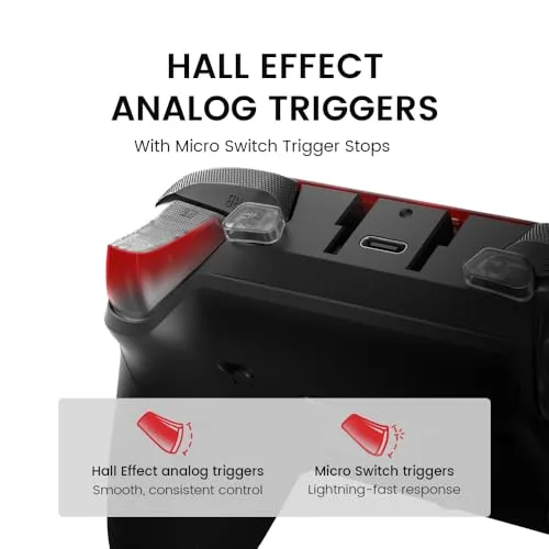 GameSir ▫️ G7 Pro – Comando de 1000 Hz com base de carregamento para Xbox Series X|S, Xbox One, Windows 10/11 e Android – Joysticks TMR, gatilhos ajustáveis e 4 botões programáveis – Shadow Ember 6