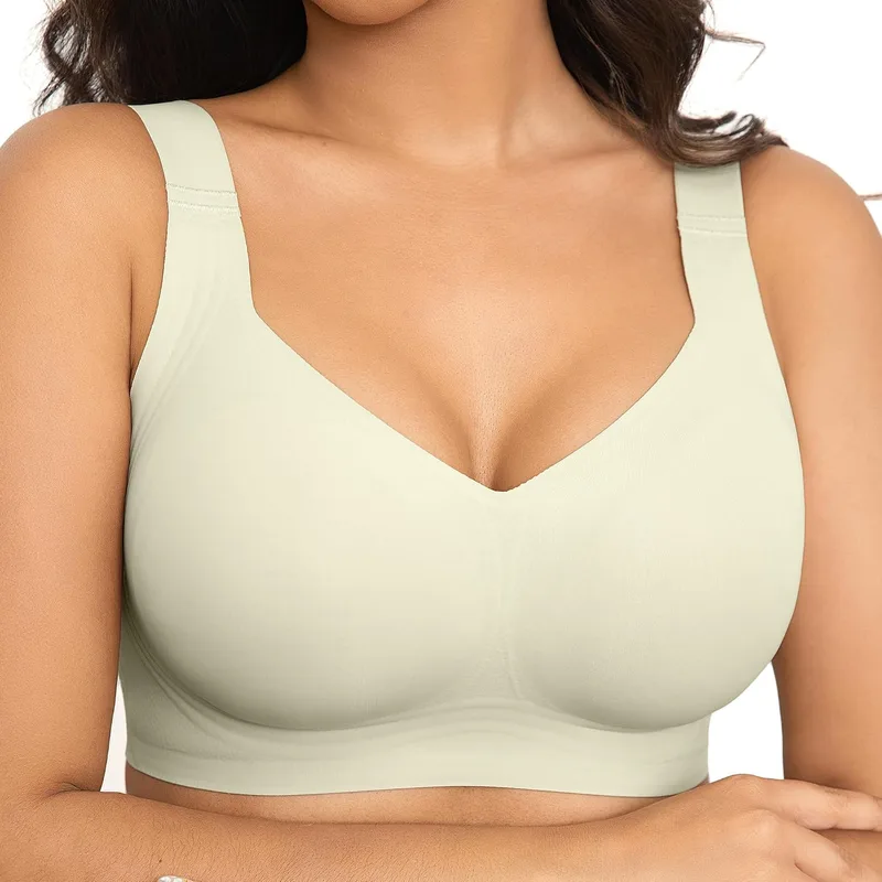 Fittingirls ▫️ Sutiã push-up para mulher, sem aro nem armação, Zero Feel Bliss, alças largas elásticas e ajustáveis, macio, respirável e com efeito invisível, cobertura total e bom apoio