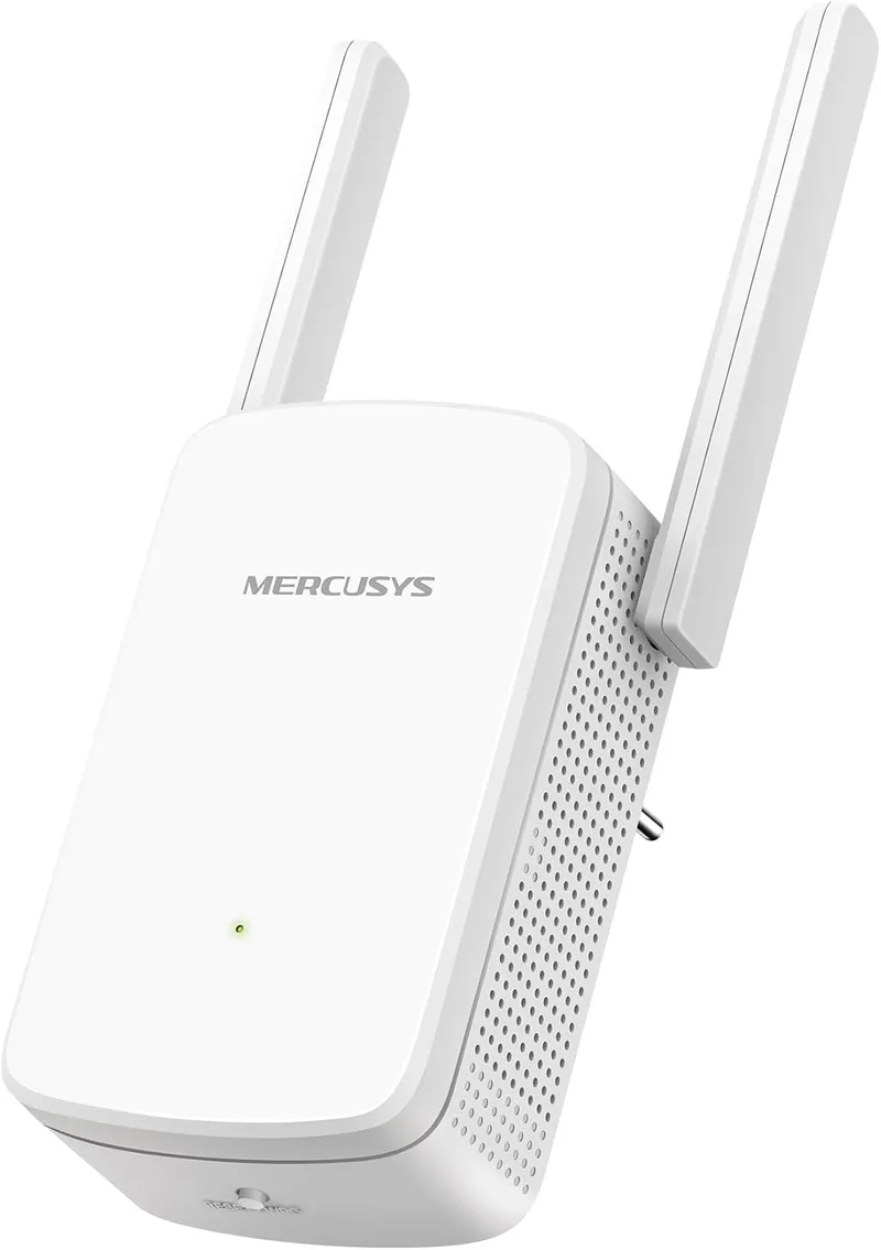 MERCUSYS ▫️ ME12 – Repetidor Wi-Fi 4, 300 M, 2,4 GHz, 2 antenas externas, Plug & Play