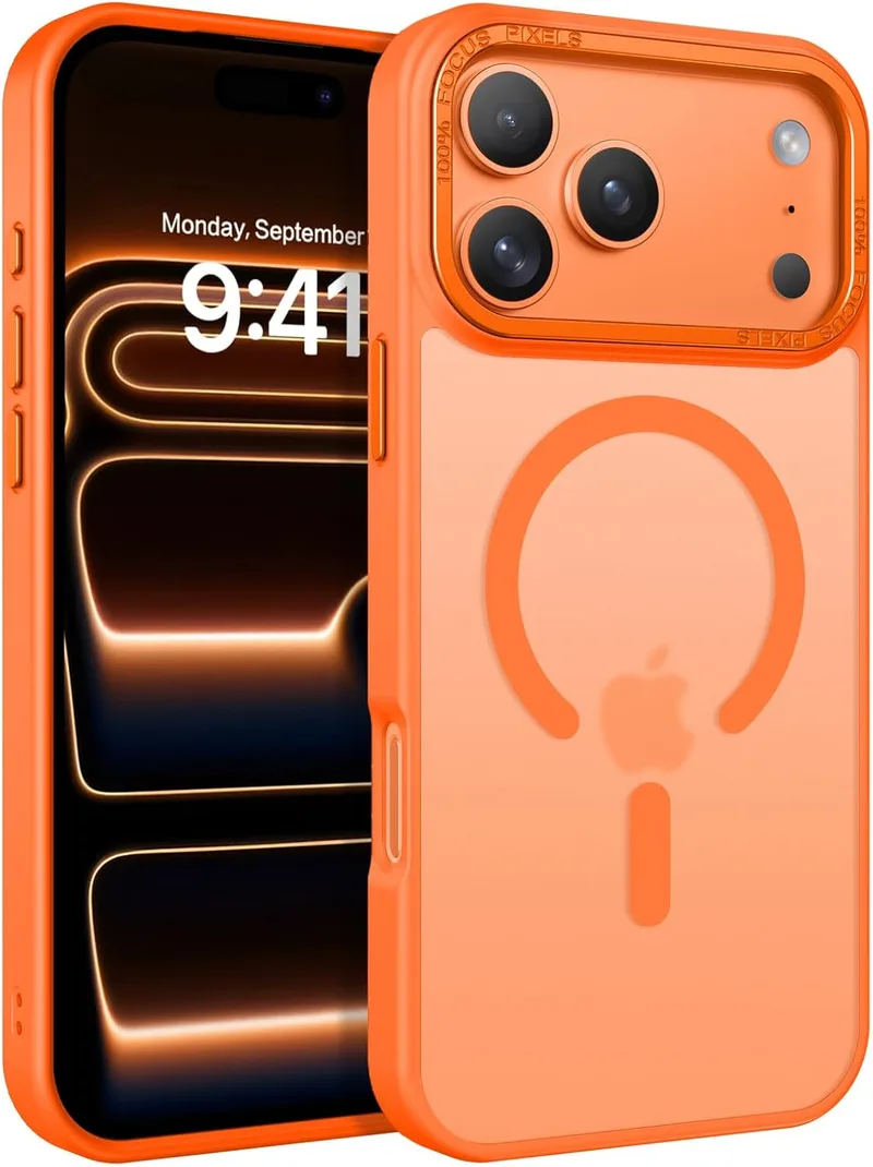 YINLAI ▫️ Capa para iPhone 17 Pro Max, compatível com MagSafe magnético, capa magnética magnética para iPhone 17 Pro Max 6,9", capa protetora traseira mate para câmara, à prova de choque, à prova de riscos, capa para iPhone 17 Pro Max 6,9", cor