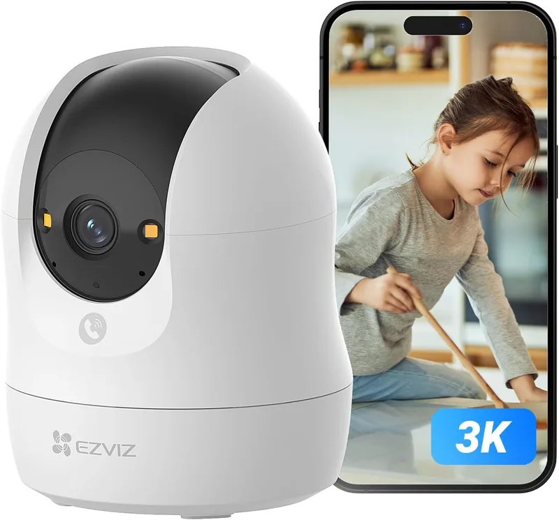 EZVIZ ▫️ C6N G1 3K Câmara de vigilância Wi-Fi para interiores com visão de 360°, câmara IP com deteção de pessoas, visão noturna a cores, áudio bidirecional, acompanhamento com zoom, controlo remoto, para bebés/idosos/empresas