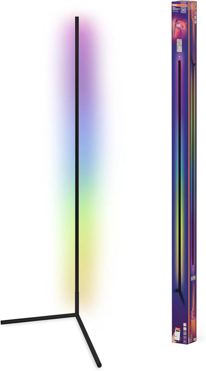 OSRAM ▫️ SMART WIFI MATTER CORNER SLIM COM CONTROLO REMOTO Preto 1400 mm RGB + TW