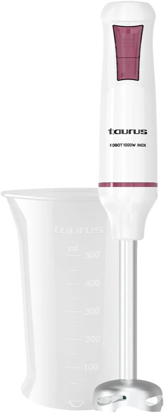 Taurus ▫️ Batedeira de Mão 1000 W, Turbo, Lâminas em aço inoxidável, Antiespróctos